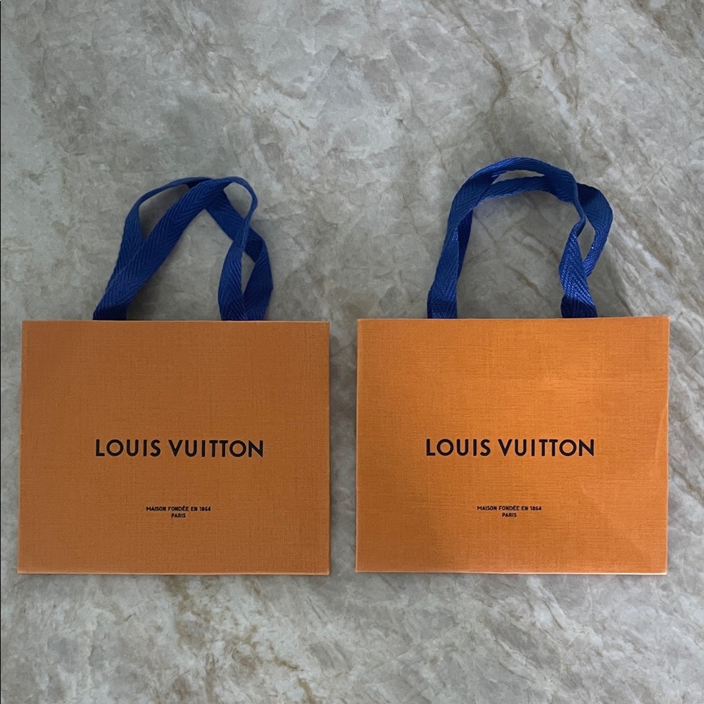 2 SMALL LOUIS VUITTON SHOPPING BAGS! 4.5” x 5.5x